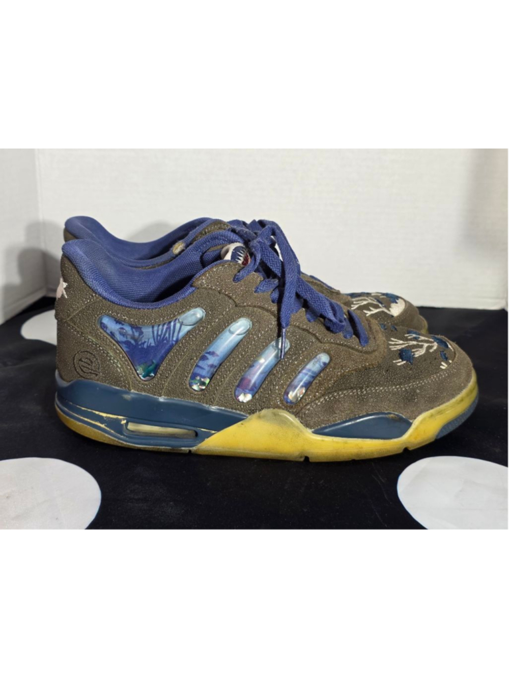 ESENES Worldwide Aquariums sneakers in a navy and brown colorway Sz US 9.5